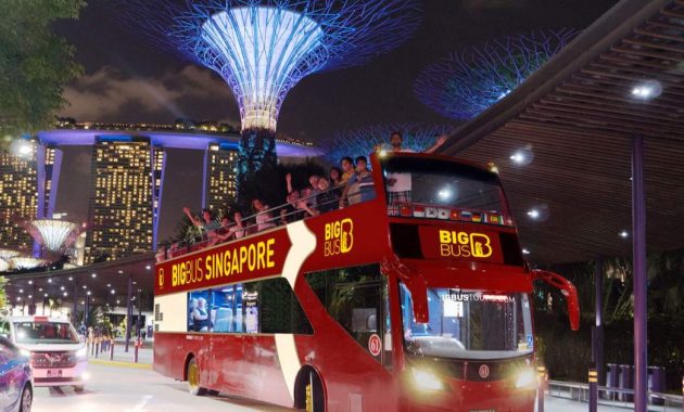 Big Bus Singapūras nakts pilsētas ekskursija: atklājiet pilsētas krāšņumu pēc tumsas iestāšanās